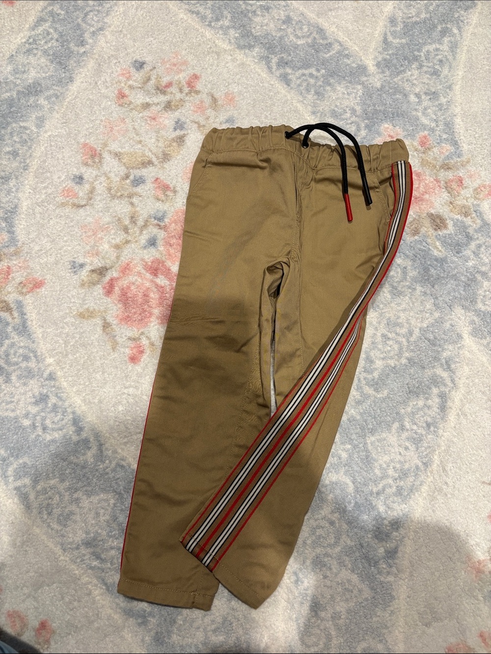 Iike new!! Burberry boys pants. Khaki with classic stripe. Size 2